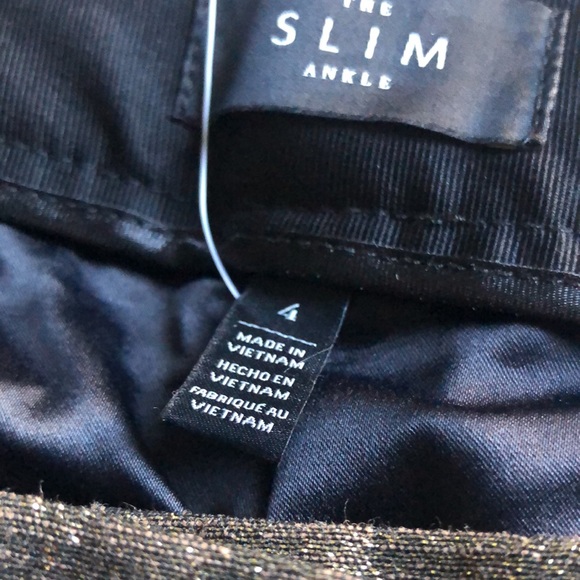 NWT WHBM Metallic Slim Ankle Pant - Picture 7 of 9
